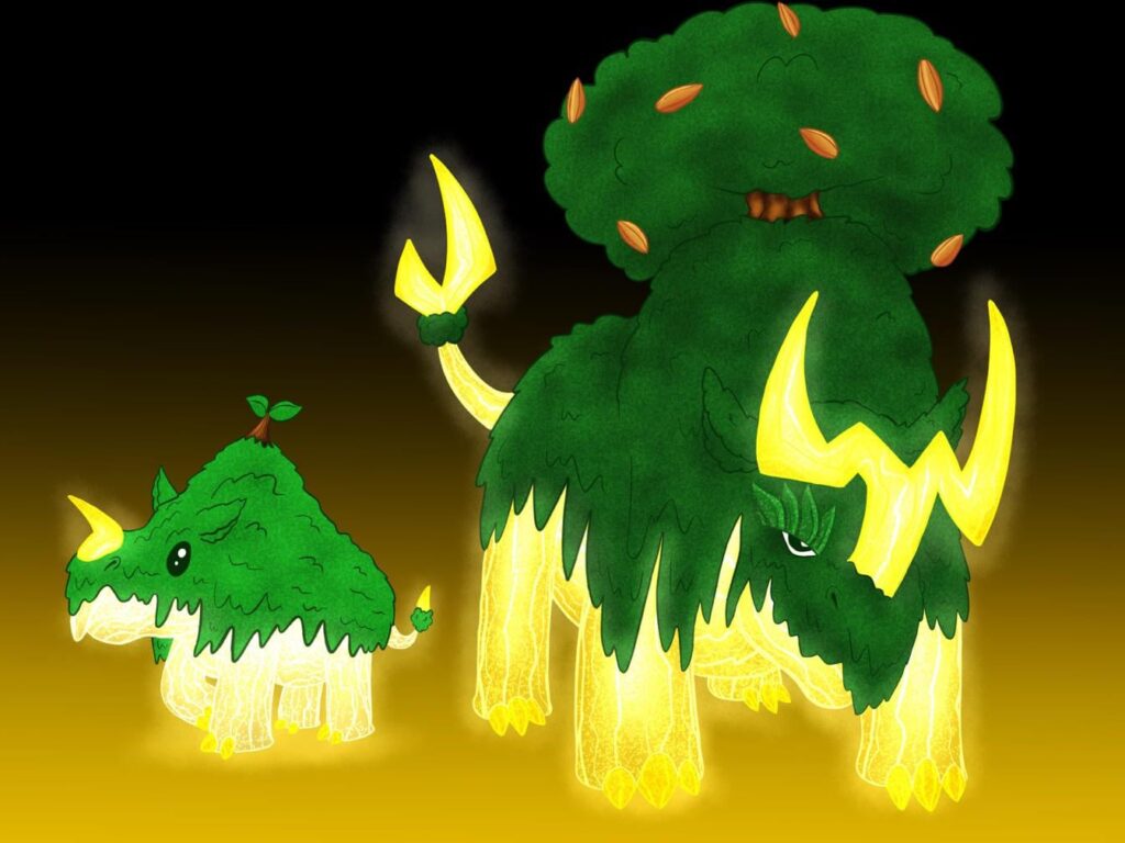 Megacerops Fakemon! Electric/Grass Type.