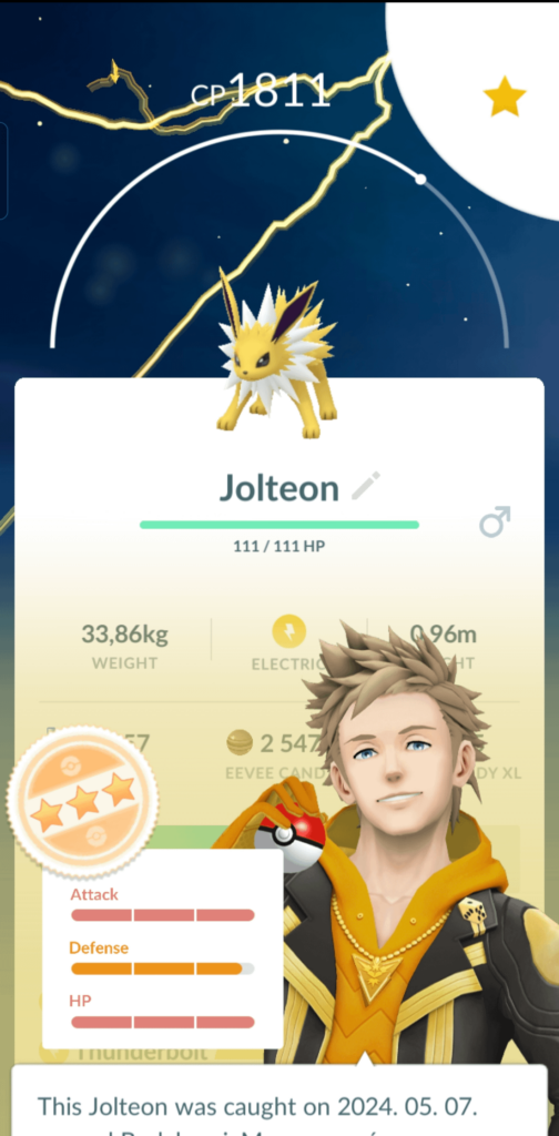 I just captured this really neat Jolteon next to a burger place, and I want to give it a name based on that. Any suggestions?