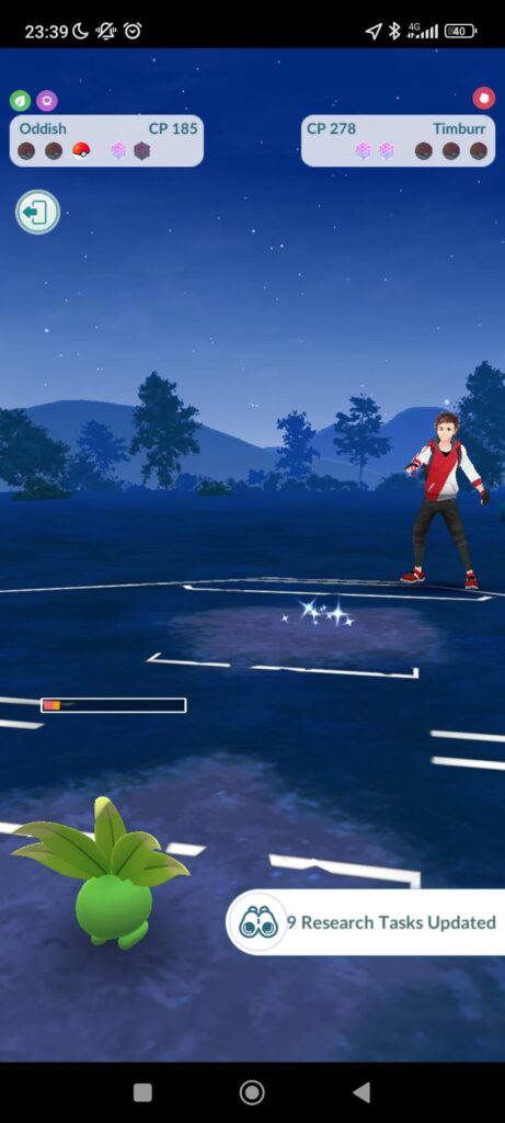 Ran low on time, so used a low CP team of shinies in GBL. Wasn't expecting an actual battle though