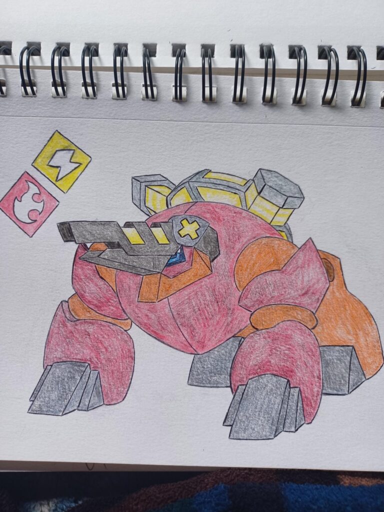 #006. CANNOCEROS,The Armed Generator Pokemon. The final stage evolution of RAIBULB.