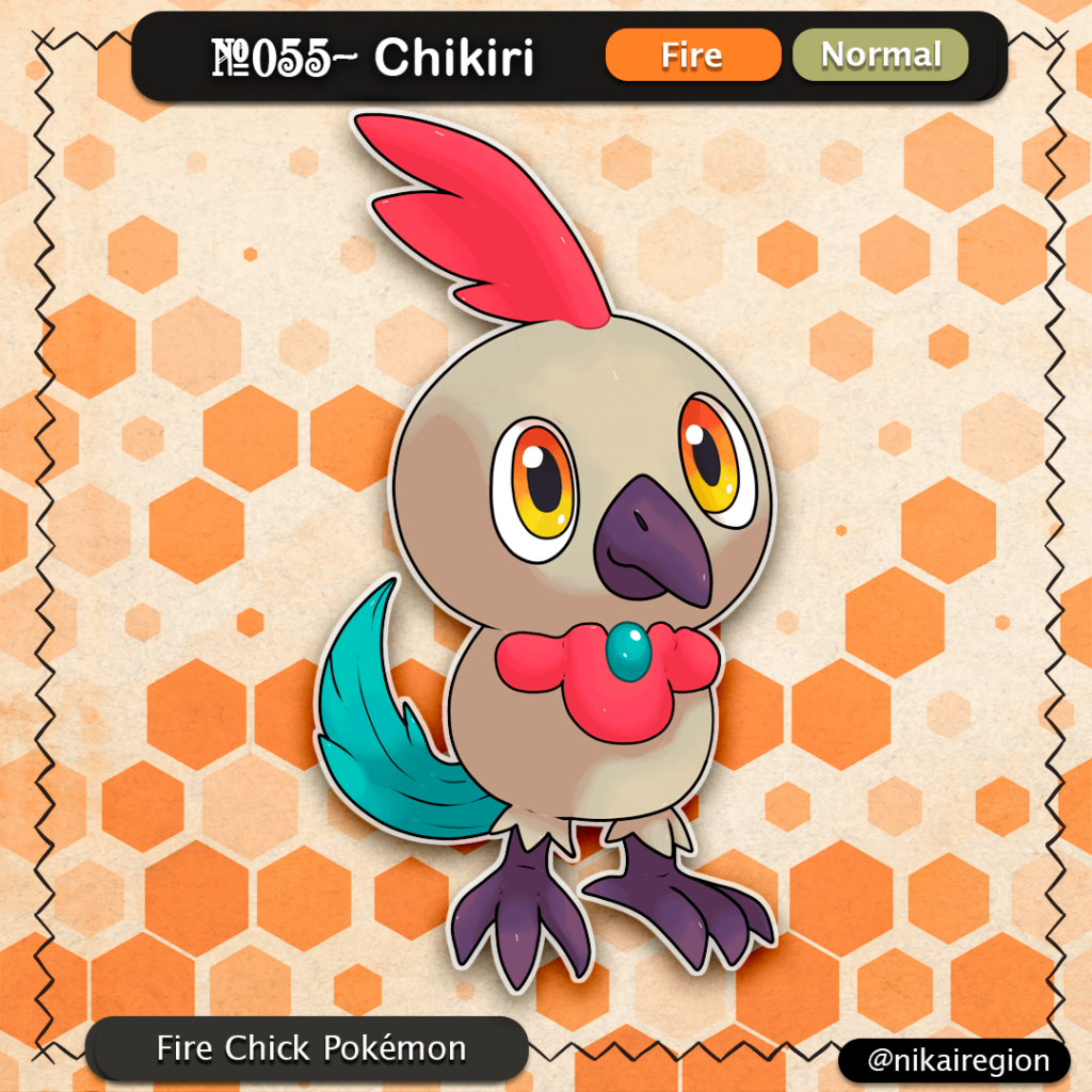 Chick Pokémon - Fire Onagadori Fakemon - Japanese Region - @nikairegion