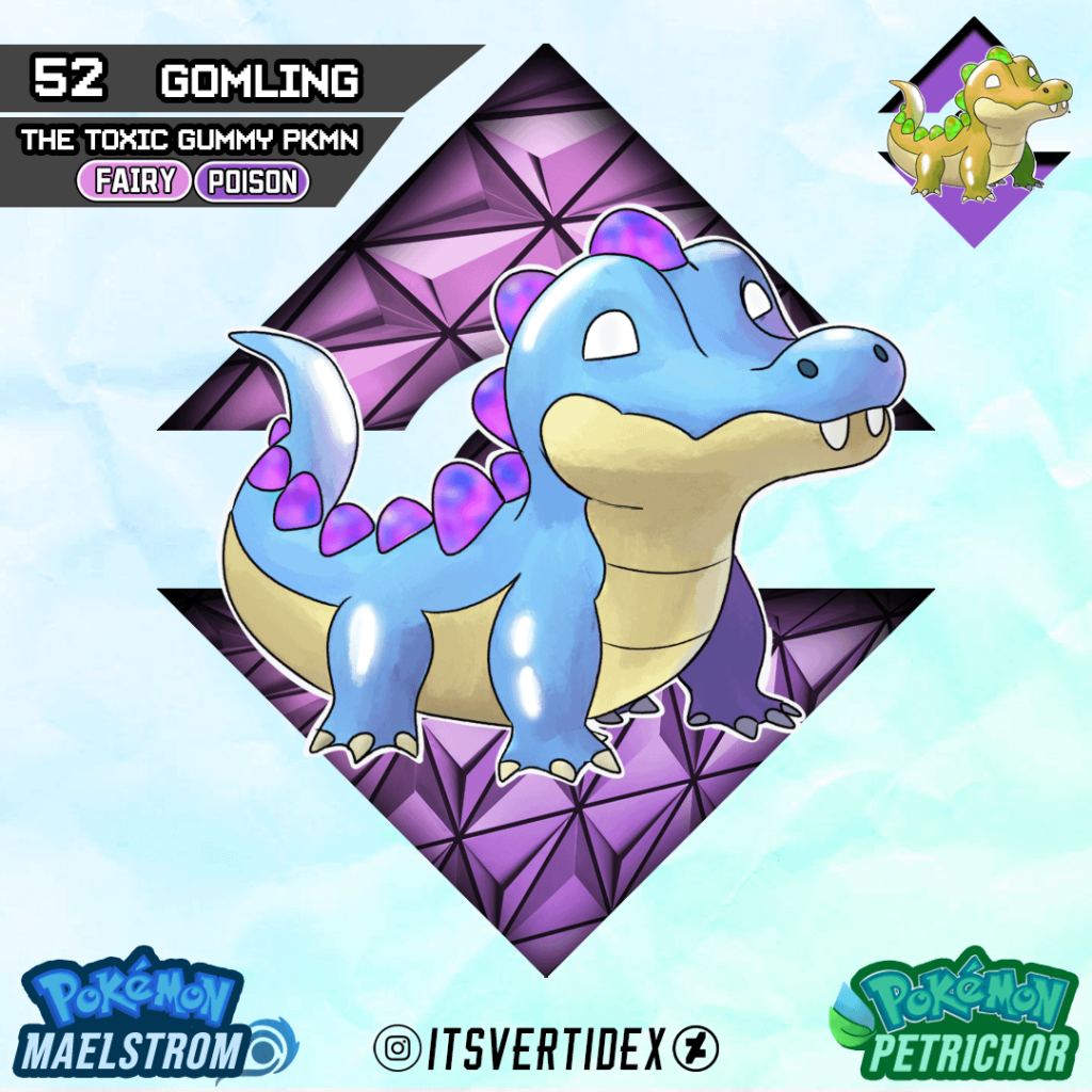Meet Gomling, the Toxic Gummy Pokemon of the Suldana Region!