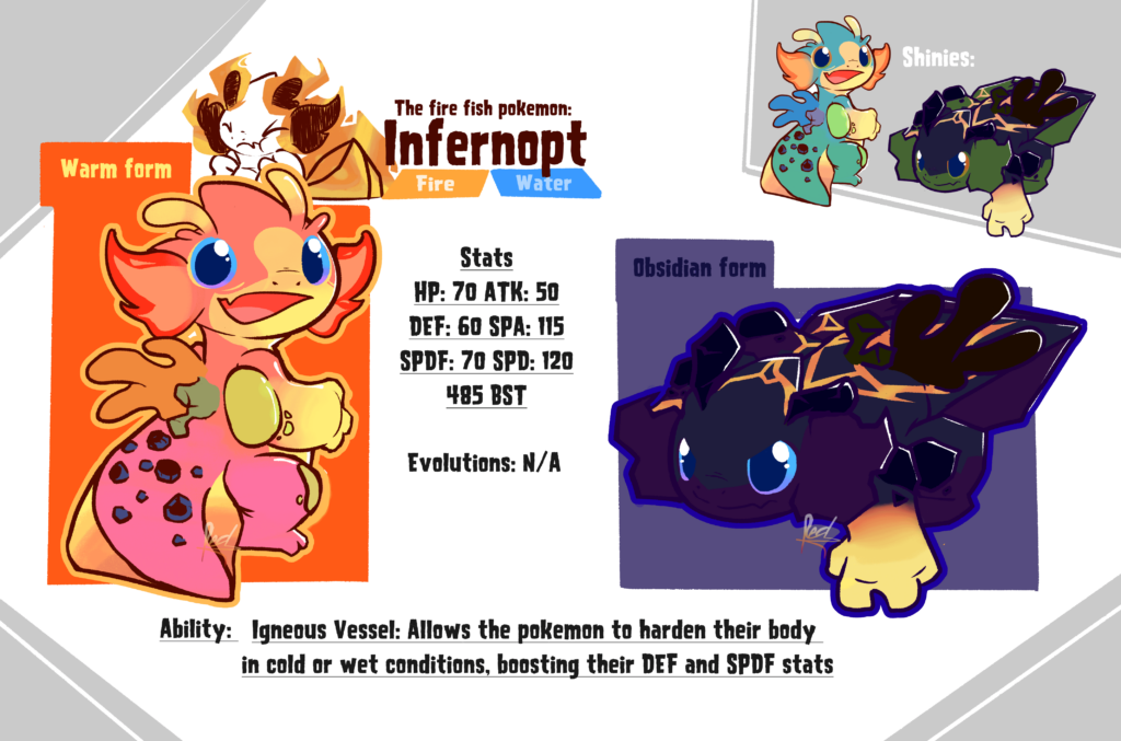 Infernopt, the fire fish pokemon
