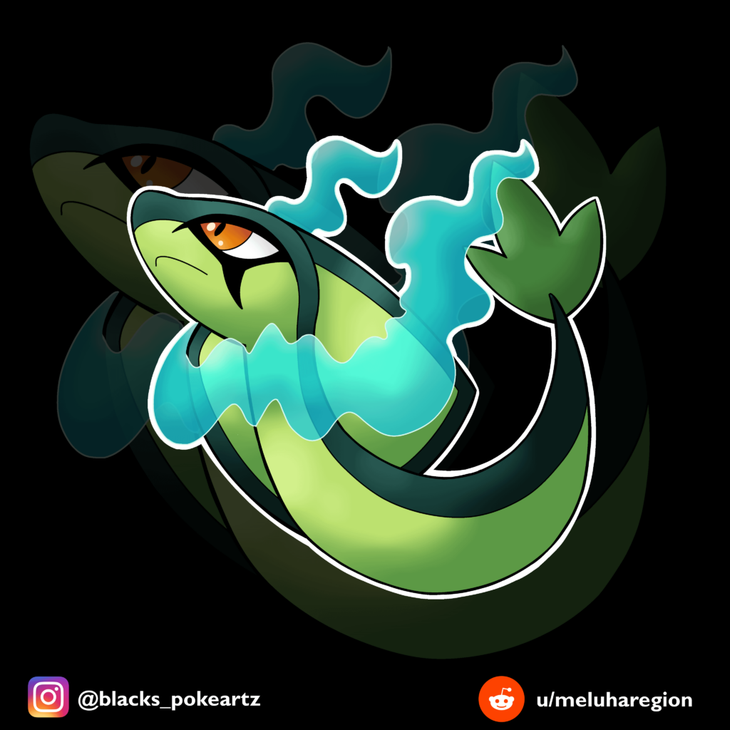 Ghost/ Grass type Servine of my region (OC)
