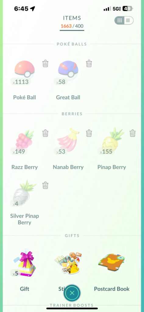 (QUESTION) Full item bag