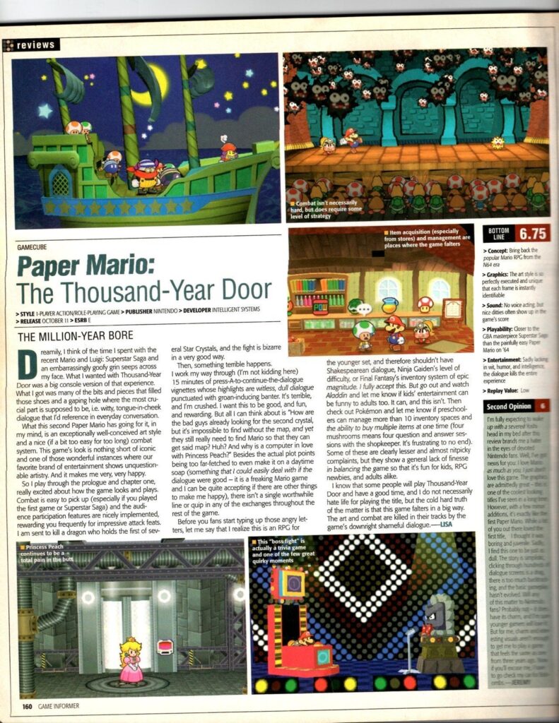 going through some old game informers and found this scathing review of The Thousand Year Door, Was this game really this poorly received?