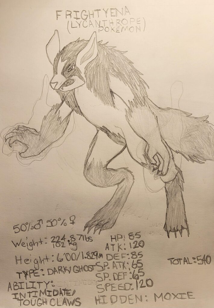 I like Mightyena but unfortunately it's really bad so I doodled this idea
