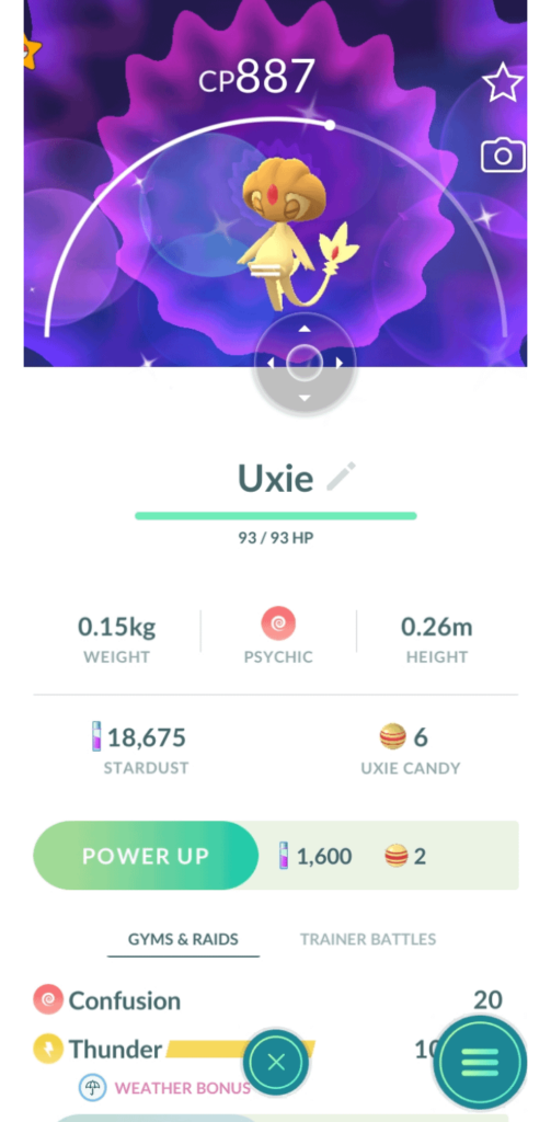 Caught an Uxie for the first time and it turned out to be shiny ✨😭