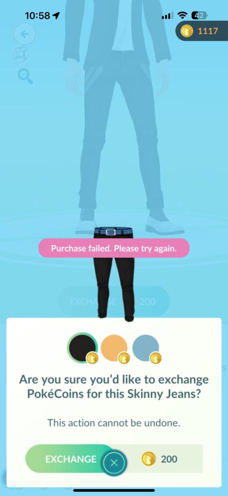 Can’t use coins to purchase.