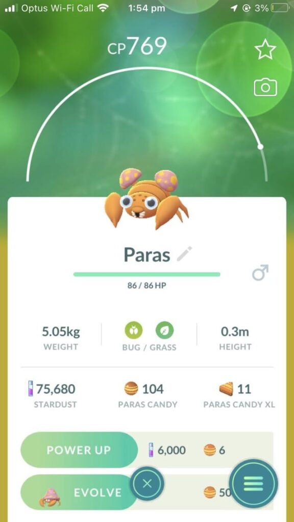 Venomoth and paras have the same eyes