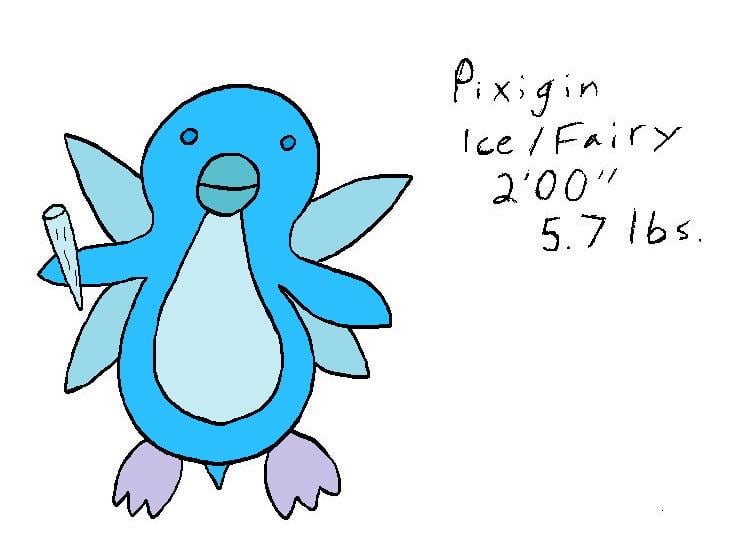 Fakemon based on the little blue penguin