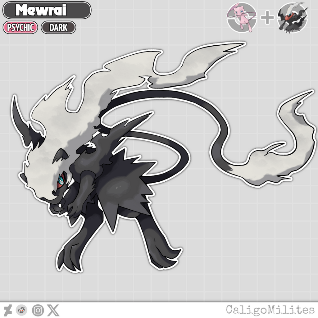 Mew and Darkrai Pokemon Fakemon Fusion