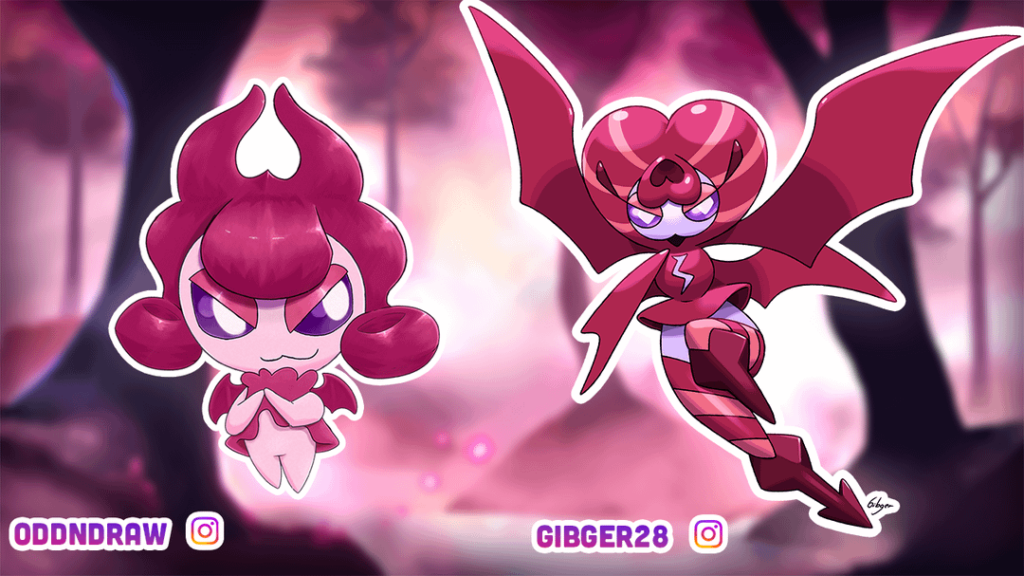 Vexipi and Venavamp! A Pokemon line made in collaboration by two artists!