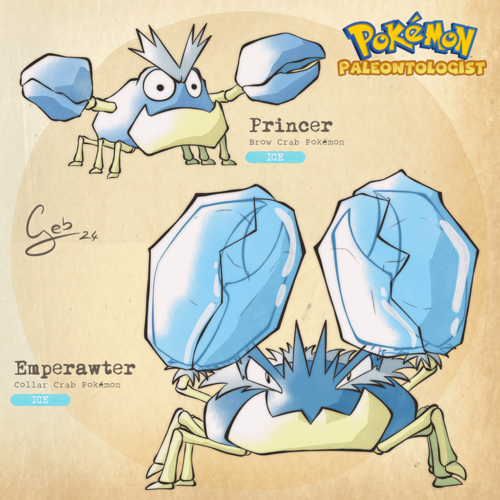 The Pokémon Paleontologist tackles everyone's favorite: Crabs! (Full Dex in Comments)