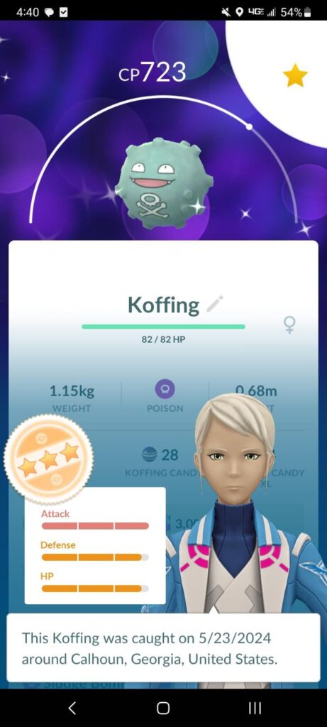 Omg I just caught this guy while taking a bathroom break at work! Koffing is like my top 5!