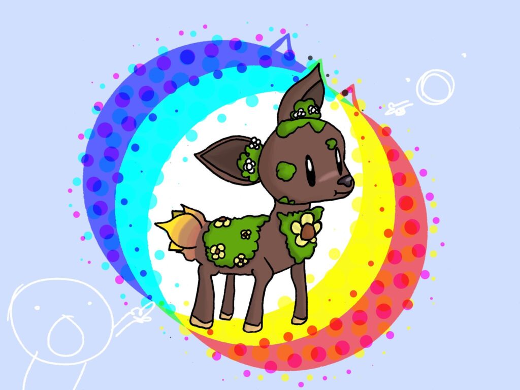 Fawn:the mossy deer fakemon the grass starter in me and my friends region