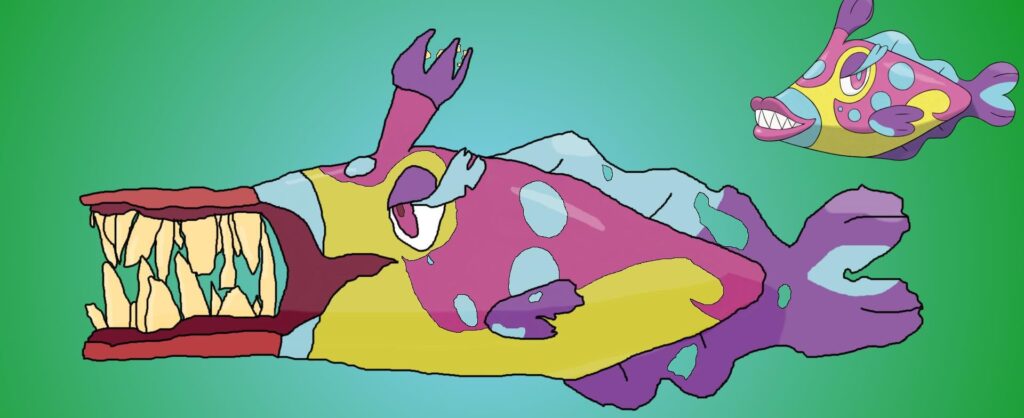 Fakemon design inspired by the game Dredge