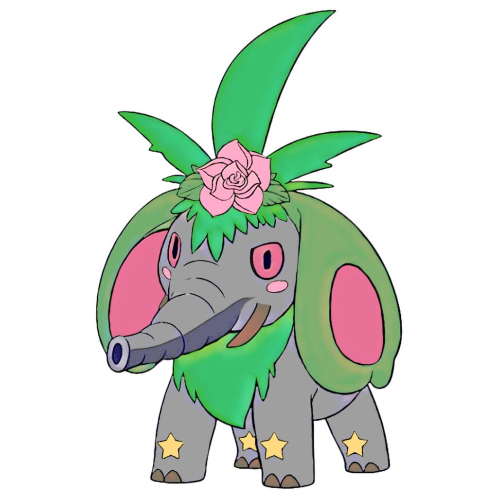 2 different directions for my grass starters middle evolution. Which one do you guys think looks better? 🍃🐘