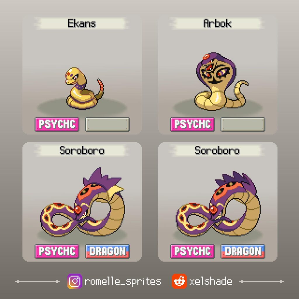 Help me pick the final design for this regional Arbok evo!