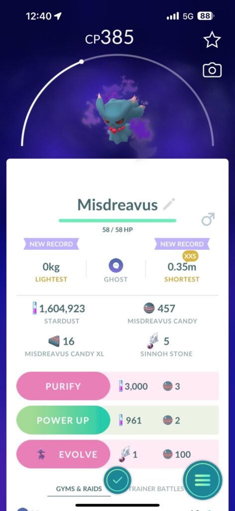 Apparently your pokemon can actually be truly weightless. Played since release day and never caught a 0kg before