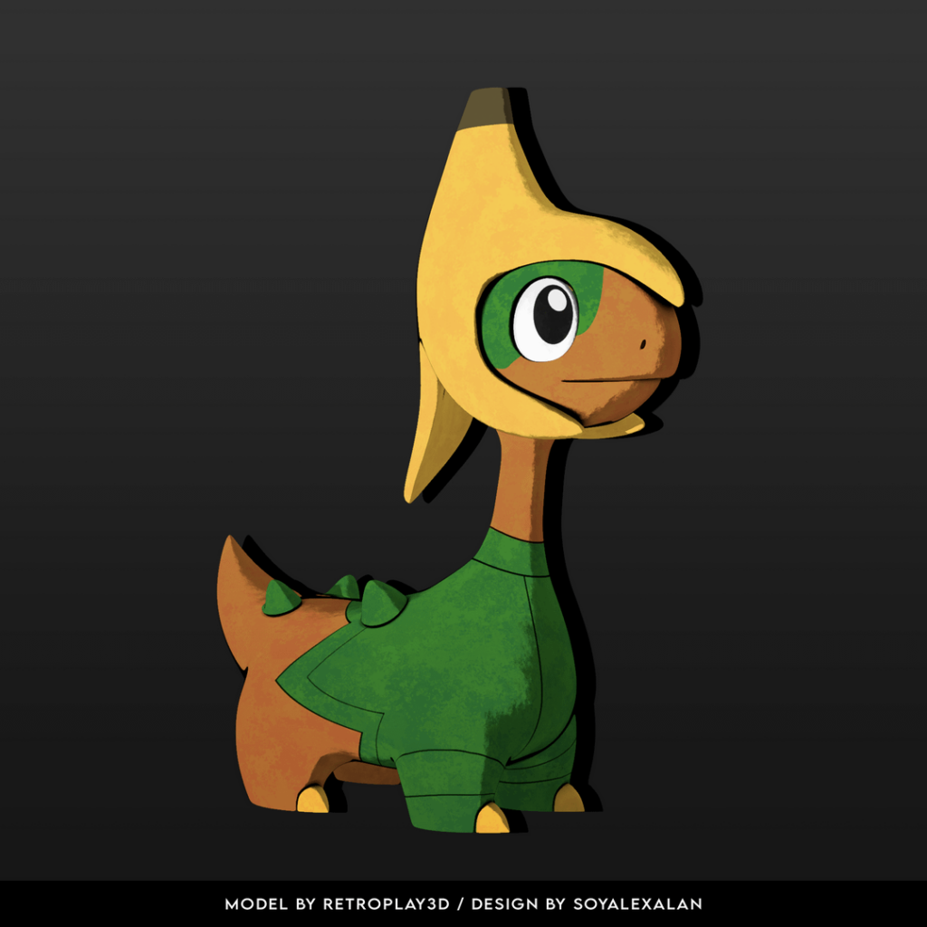Squidward, Tropius had a Baby! Meet Platiny! (original design by Soyalexalan).