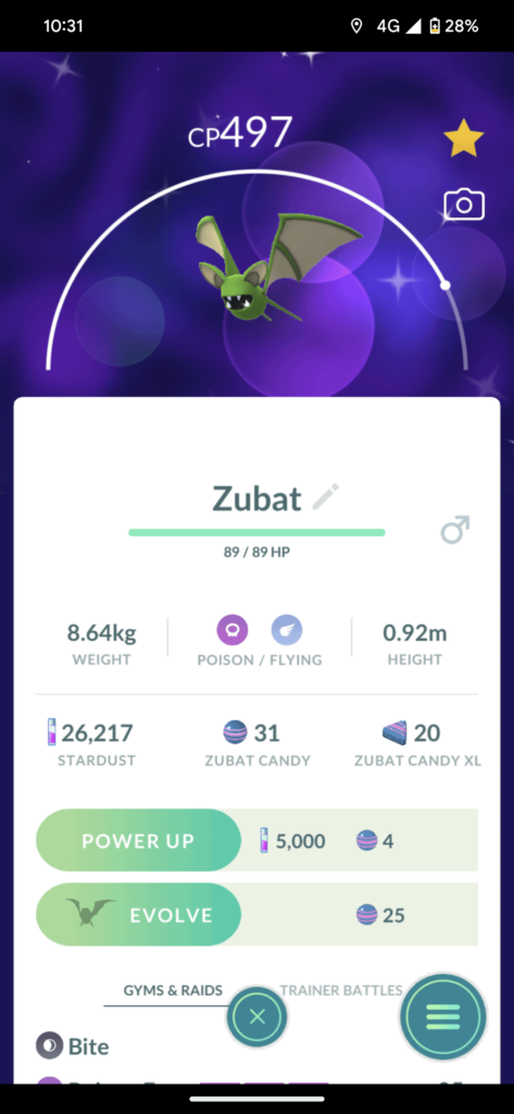 I caught a shiny zubat on my way home from work today! 😁