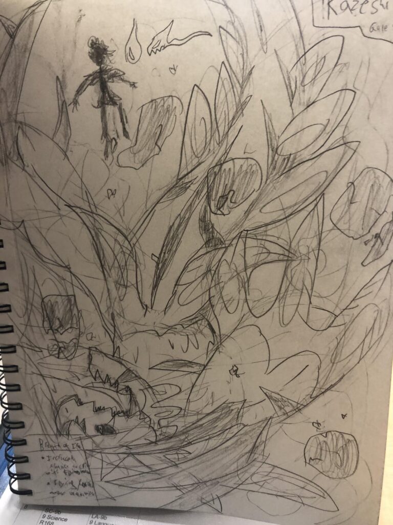 Here’s a design based off of Ibushi from Monster Hunter; Kazeshi, the Gale Serpent Pokémon! A Dragon/ Water type (2nd image is upside down to fully see it)