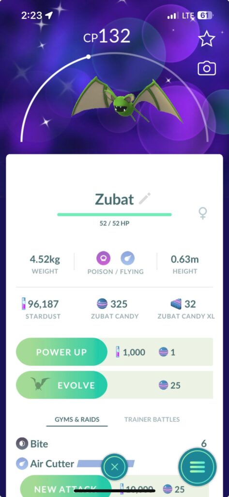 Shiny Zubat from Gotcha