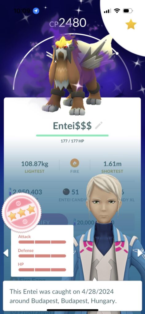 Legendary Shadow Shiny Hundo; can’t believe this lucky catch!