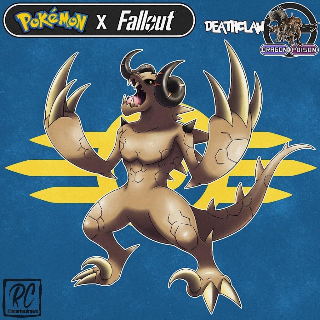 Fallout Deathclaw as a Pokemon, plus previous creatures