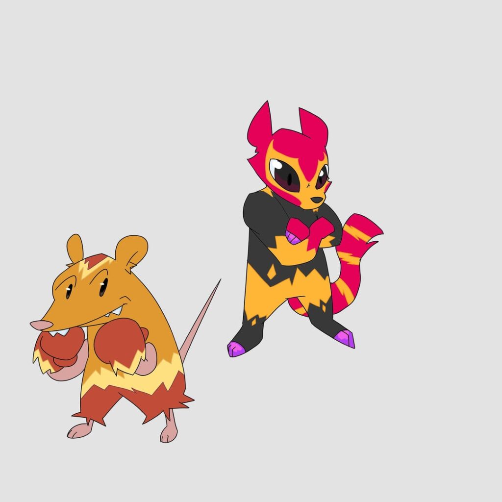 Hi, I’m working on a Mexican region and I want to get some feedback about these designs I made for the Fire Type Starter