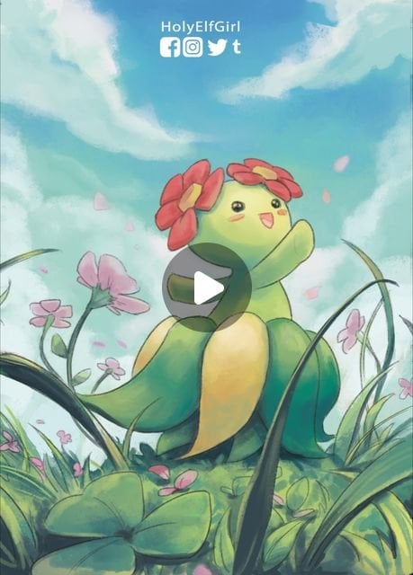 Bellossom fanart steps [OC]