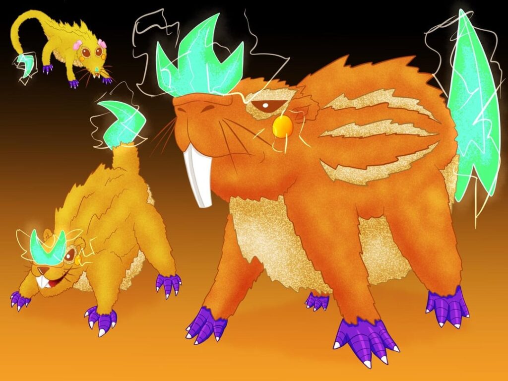 Ancient Rodent Fakemon! Electric/Rock Type! Based on 3 different ancient rodents!