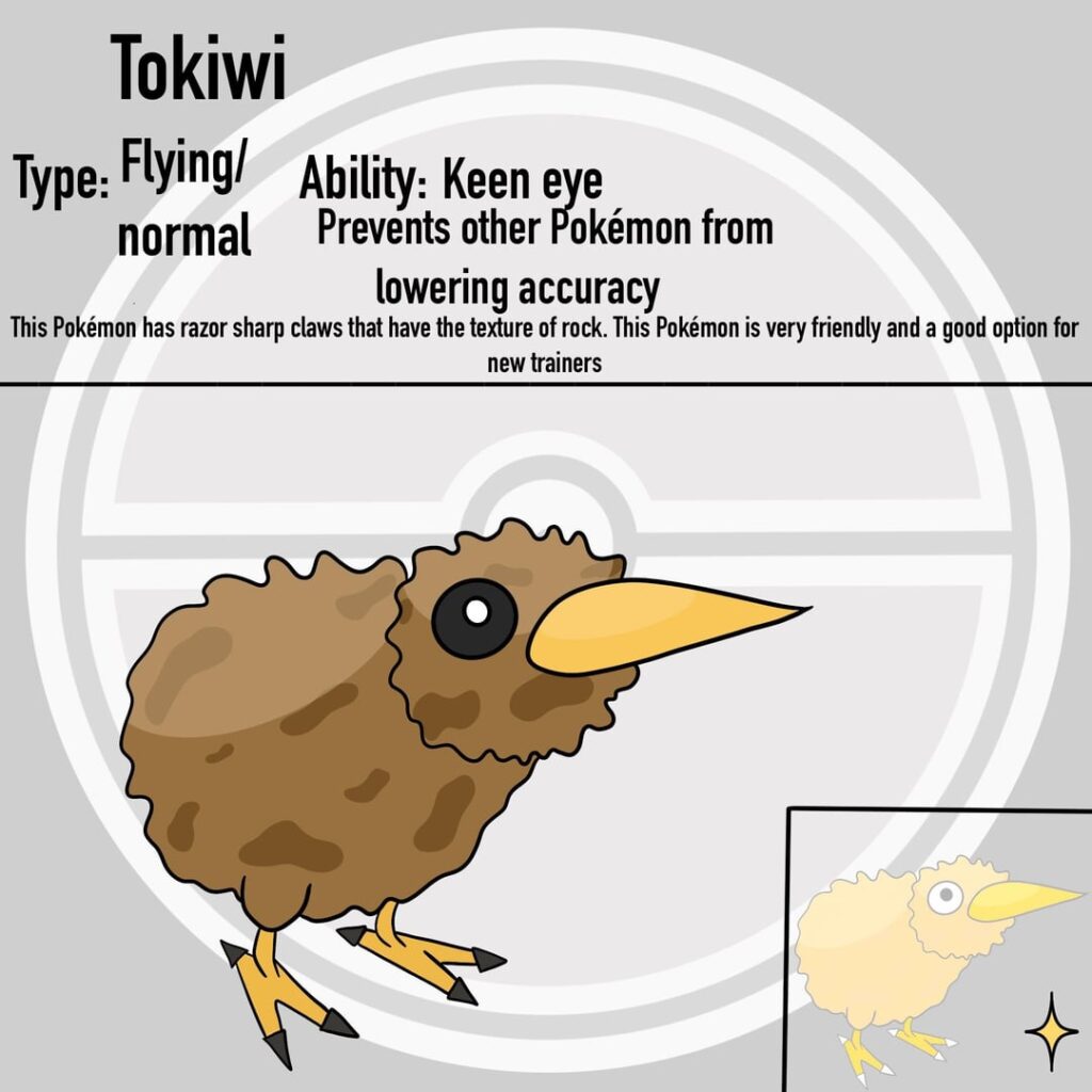 Regional bird Pokémon for zealandia including the mokin form