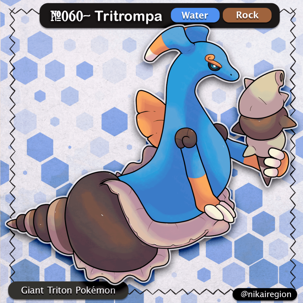 Shussebora - Horagai Pokémon - Yokai Fakémon - @nikairegion