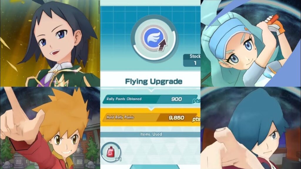 Riding the wind at the Battle Rally (Flying Upgrade, 9,850 pts) [Pokemon Masters EX]