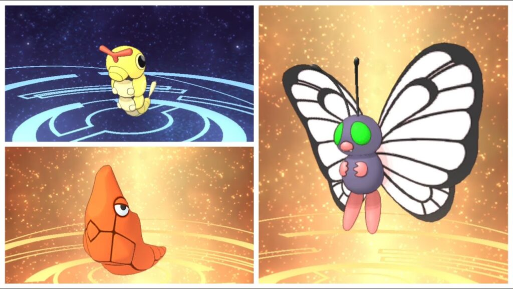 Pokemon Masters EX: Shiny Caterpie Evolves Into Buterfree