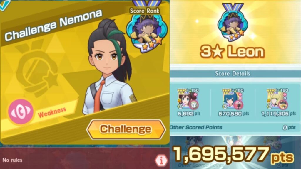 1,695,577 Points in Damage Challenge: Training With Nemona [Pokemon Masters EX]