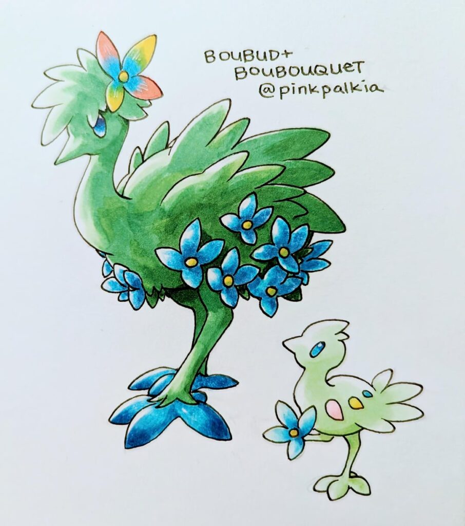 My take on the jacana bird and a Master Ball monster. Copic marker and ink on paper.