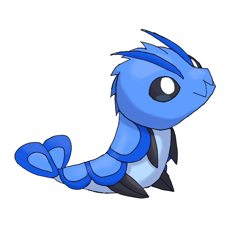 my first (finished) fakemon! (shrimp-like water starter) any name ideas?