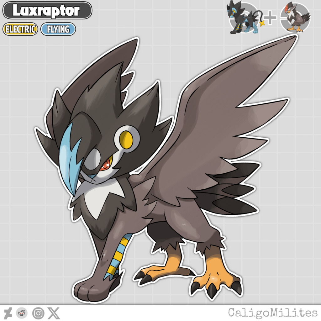 Fusion Staraptor and Luxray Pokemon Fakemon