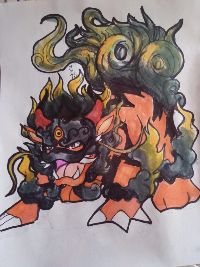 Mega Arcanine,I hope you like it, I tried to do it well but it was a bit complicated with the dark colors, please don't be so harsh