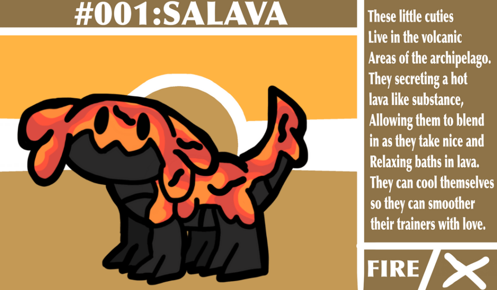 My fire started, for my project ‘Ancestral Amber’, an ancient Pokémon preserved by a legendary Pokémon’s attempt at stopping itself from having another heartbreak. These lot are based of Dunkleosteus, which is weird for a fire type- cause you know…fish?