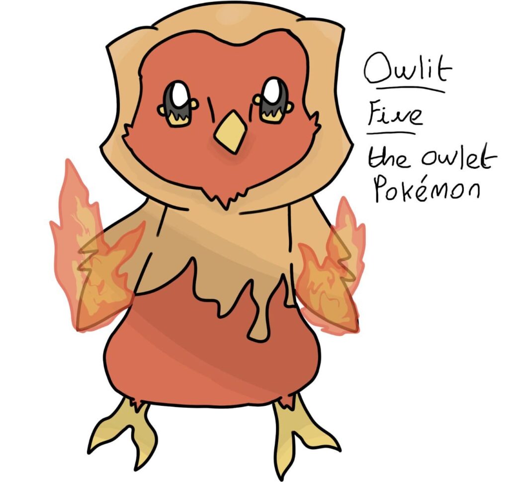 My fire type starter for my Greece inspired fakemon region
