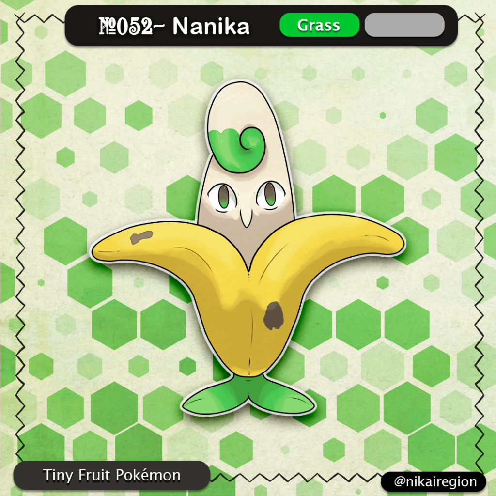 Banana Fakemon - Grass/Ghost Pokemon - Bashõ no sei (Yokai) @nikairegion