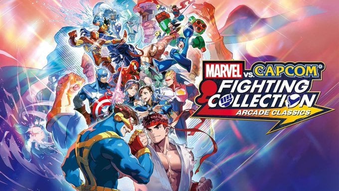 VGP has been able to confirm that all the games included in the Marvel vs Capcom Fighting Collection: Arcade Classics are contained on the cartridge/disc. No download necessary!