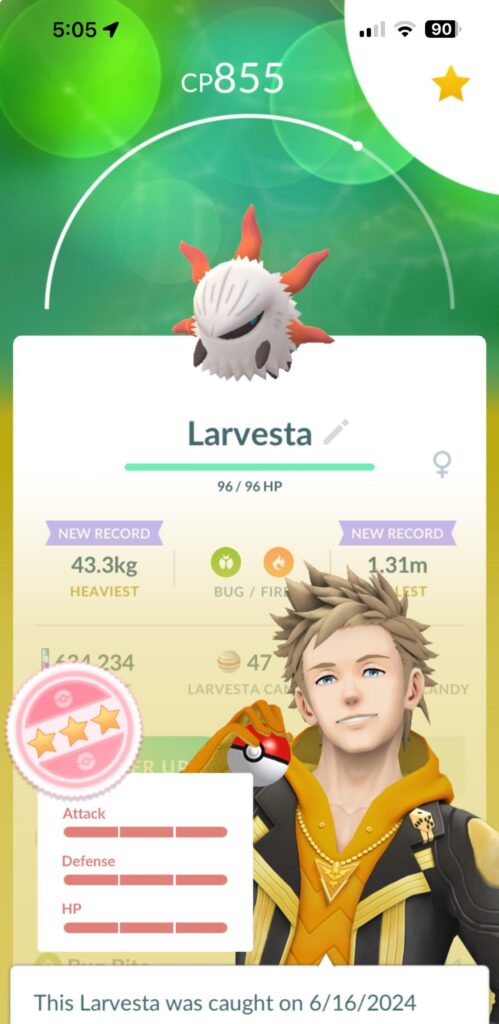 After months of hatching, I got my Perfect Larvesta!
