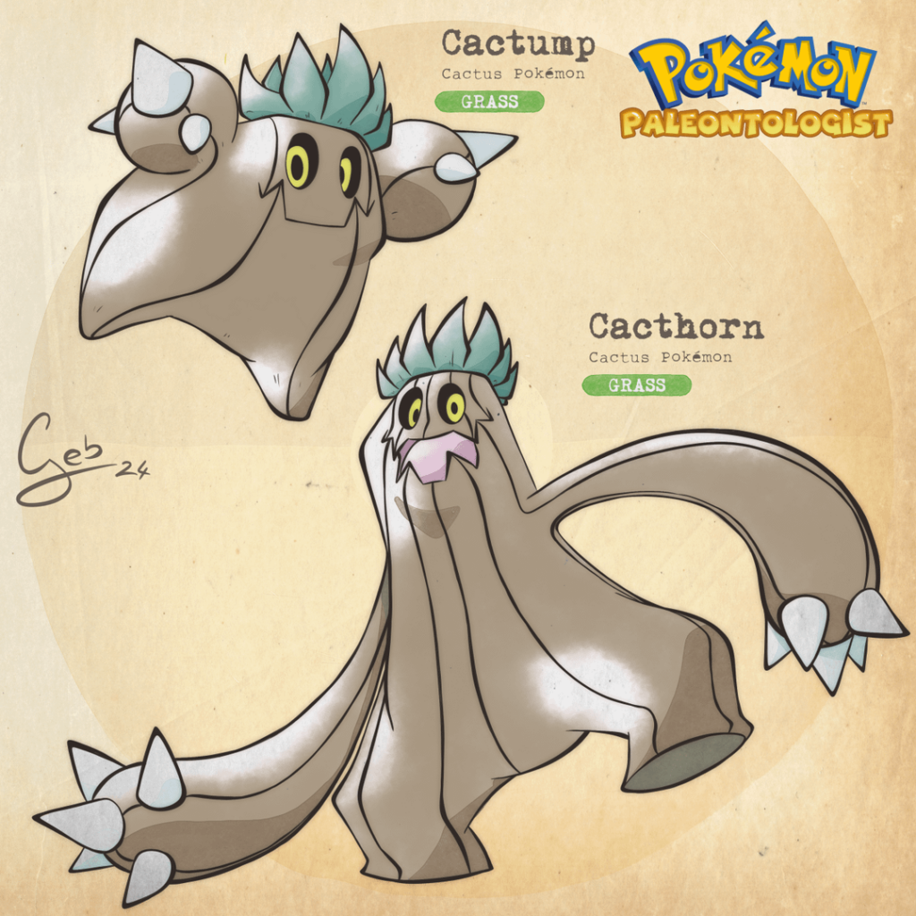 Prehistoric Cactus Pokémon for my Pokémon Paleontologist series [Check Comments for Dex]