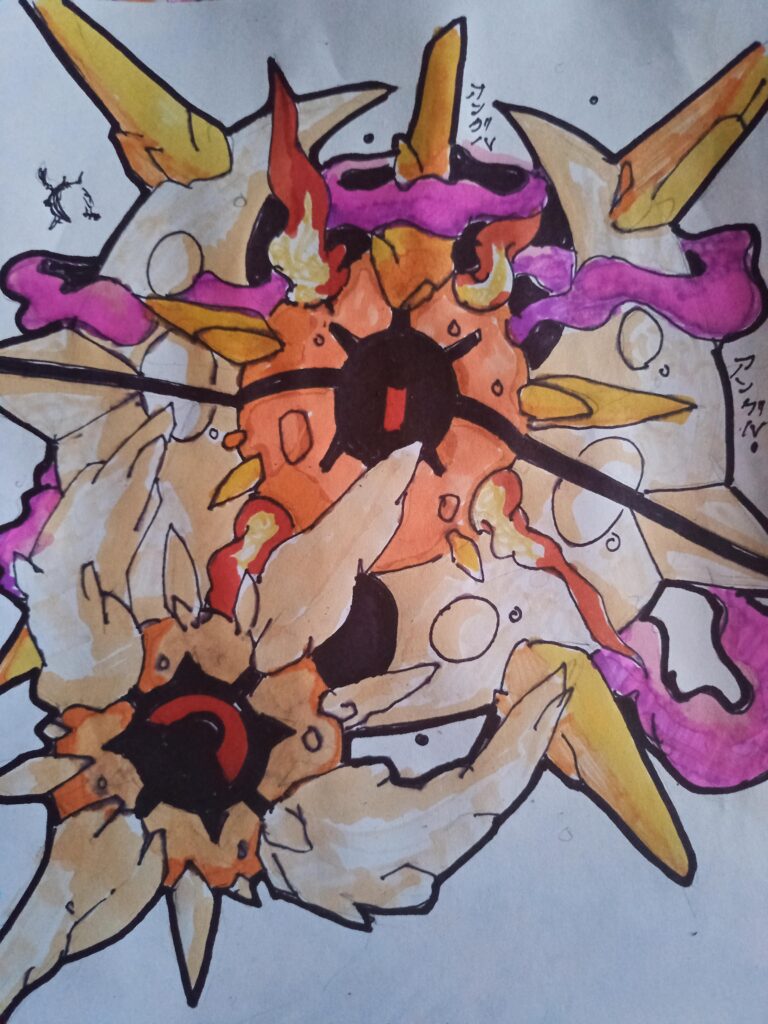 Mega Solrock and lunatone