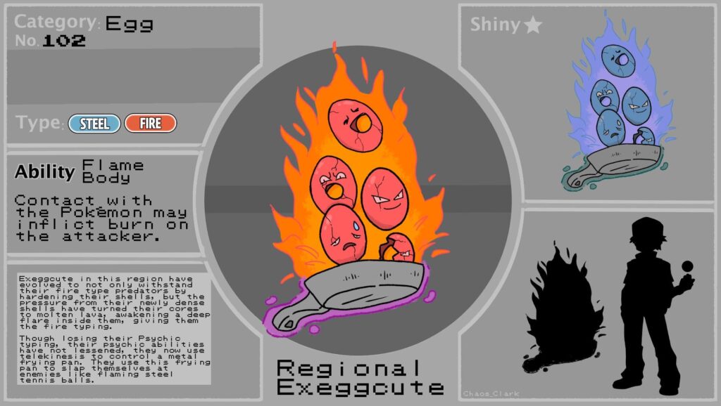 Regional Exeggcute! I don't have a name for my Region yet but it's a cooking centric possibly italian/french based region!